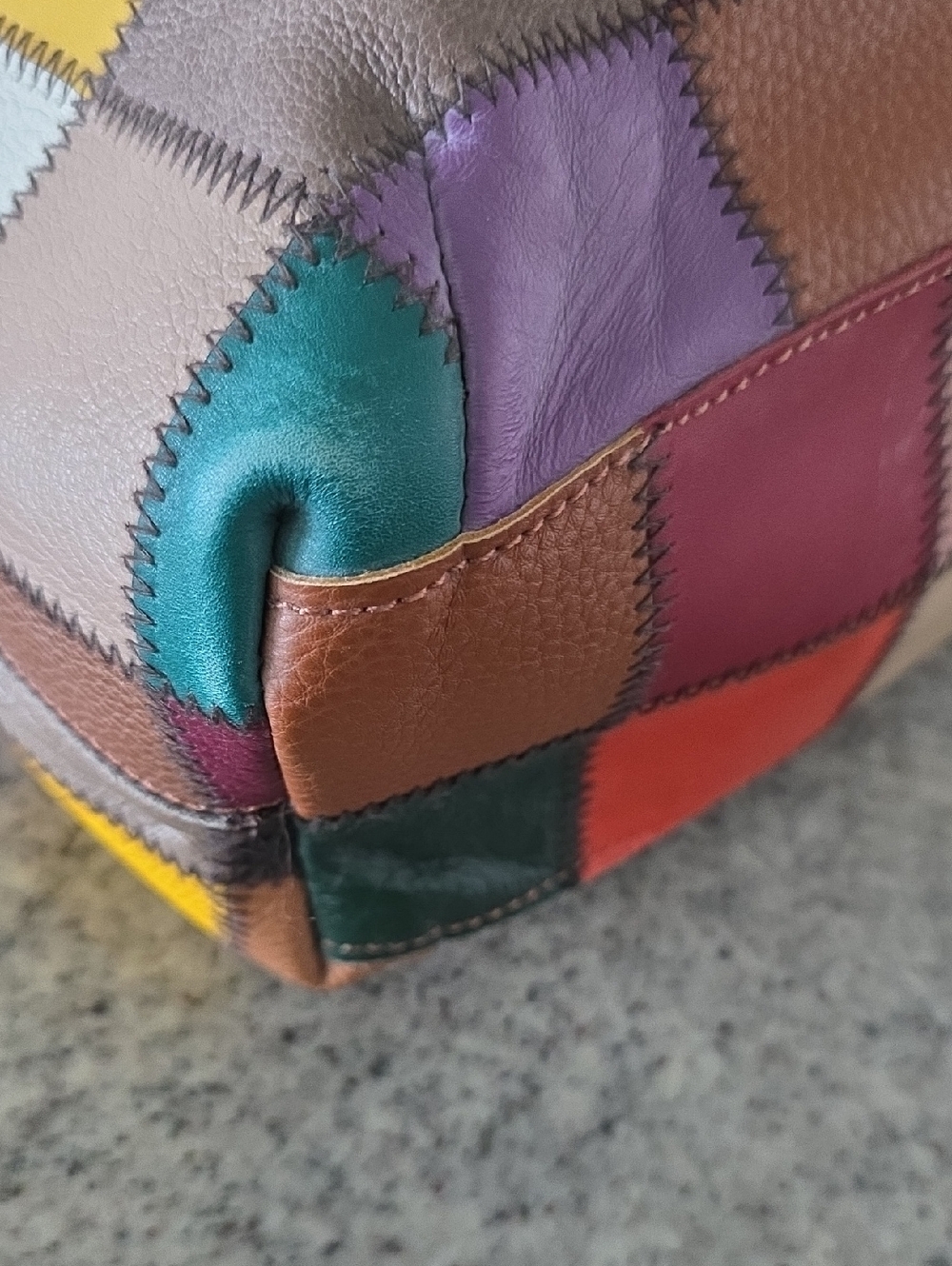 Multicolor Patchwork Leather Hobo Bag - Picture 6 of 11